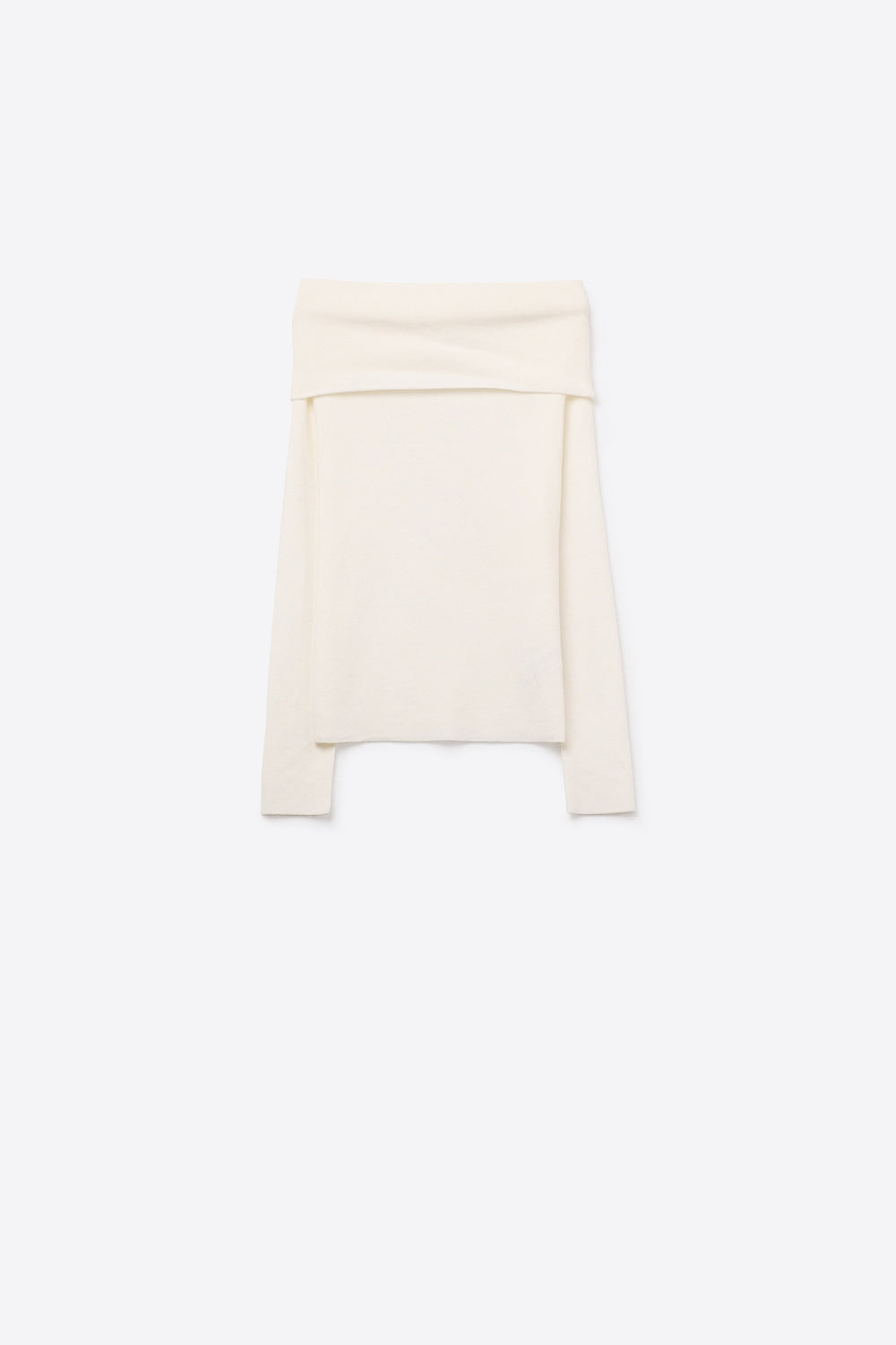 Chic Off-Shoulder boat neck Knit Top in white