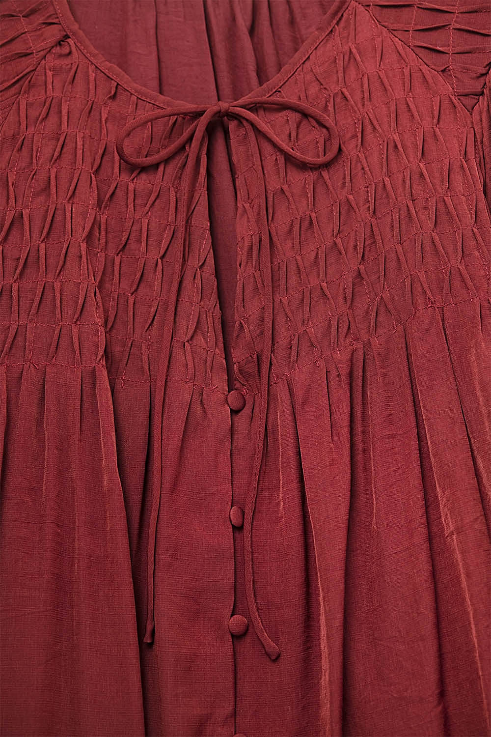 Chic Red Satin Shirt with Lace