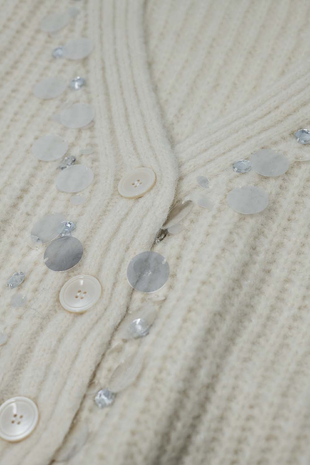 Chunky knit cardigan with sequin detail