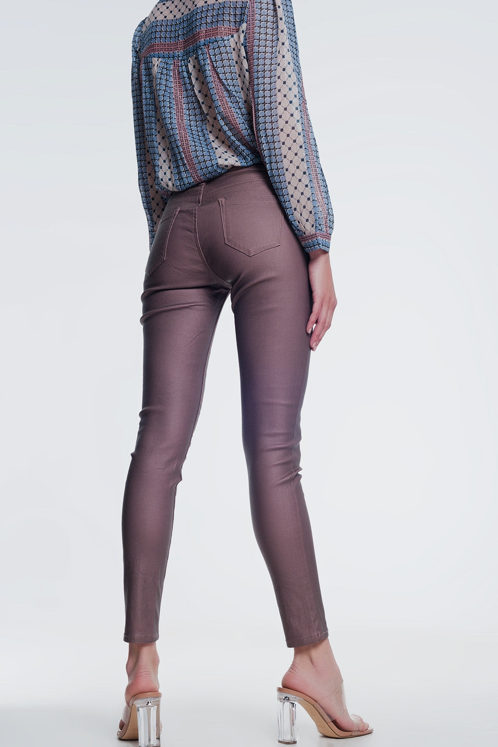 gecoate broek in roze