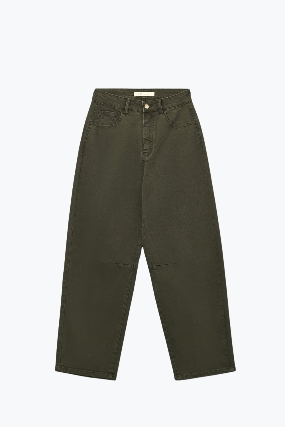 Q2 Comfortable stretch jeans with barrel leg in dark green