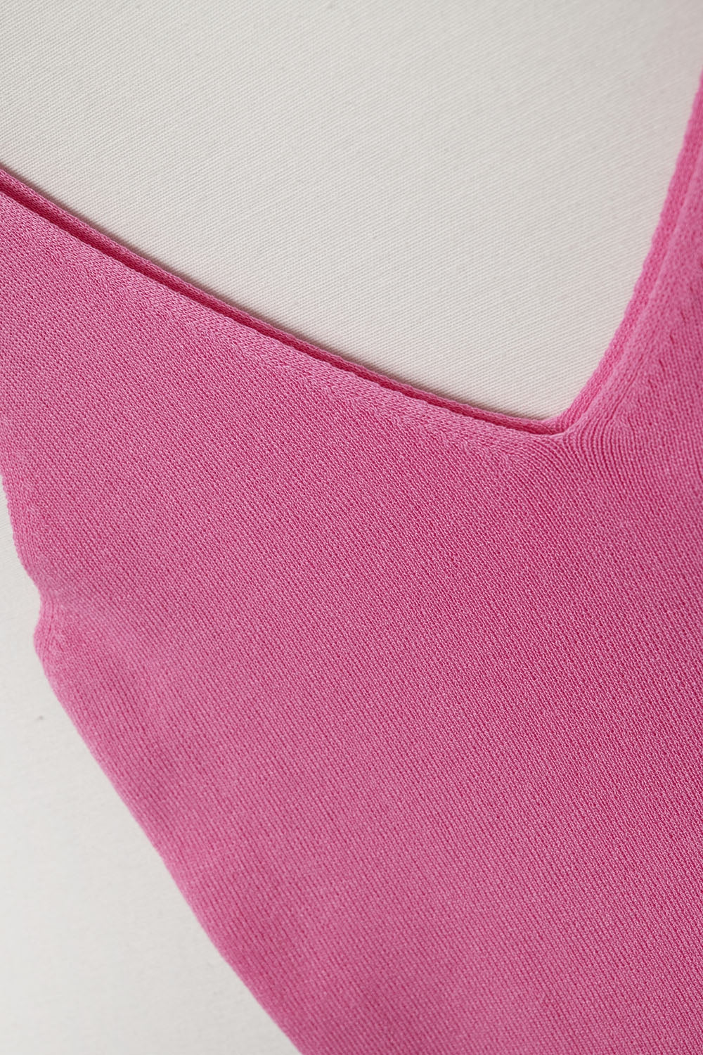 Comfy Ribbed knitted Tank Top in Fuchsia