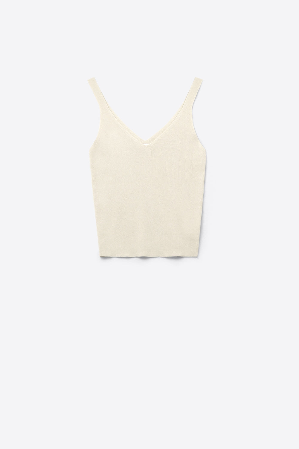 Comfortabel geribbeld tanktopje in beige