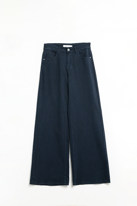 Q2 Dark blue Straight Pants wide leg