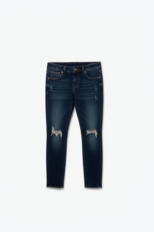 Q2 Dark Wash Jeans Distressed at the Knee