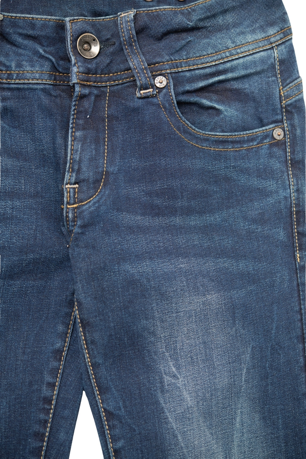 Dark Wash Jeans Distressed at the Knee