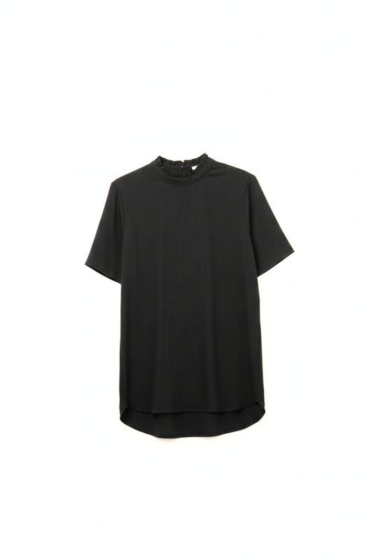 Q2 Elegant Black Short Sleeve Shirt