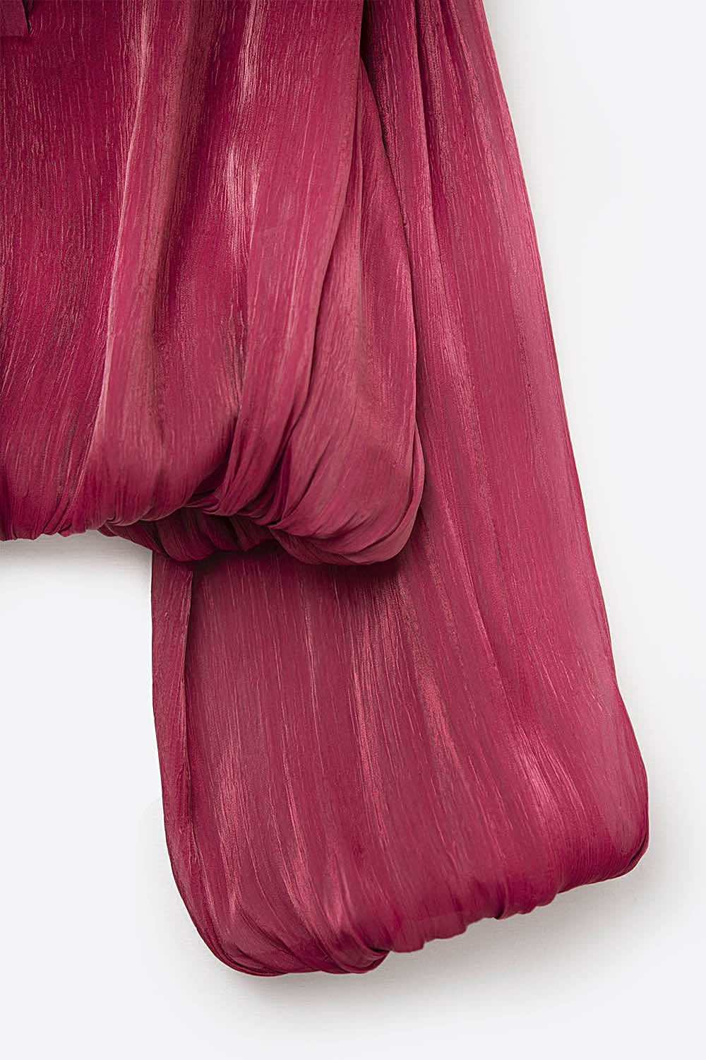 Elegant shiny Satin Cropped top in fucshia