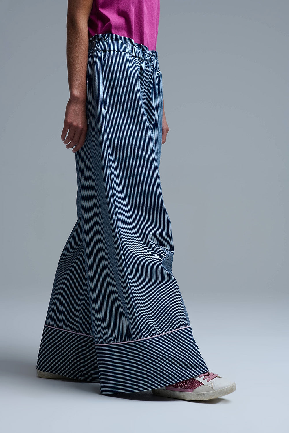 Extra Wide Leg Striped Palazzo Pants