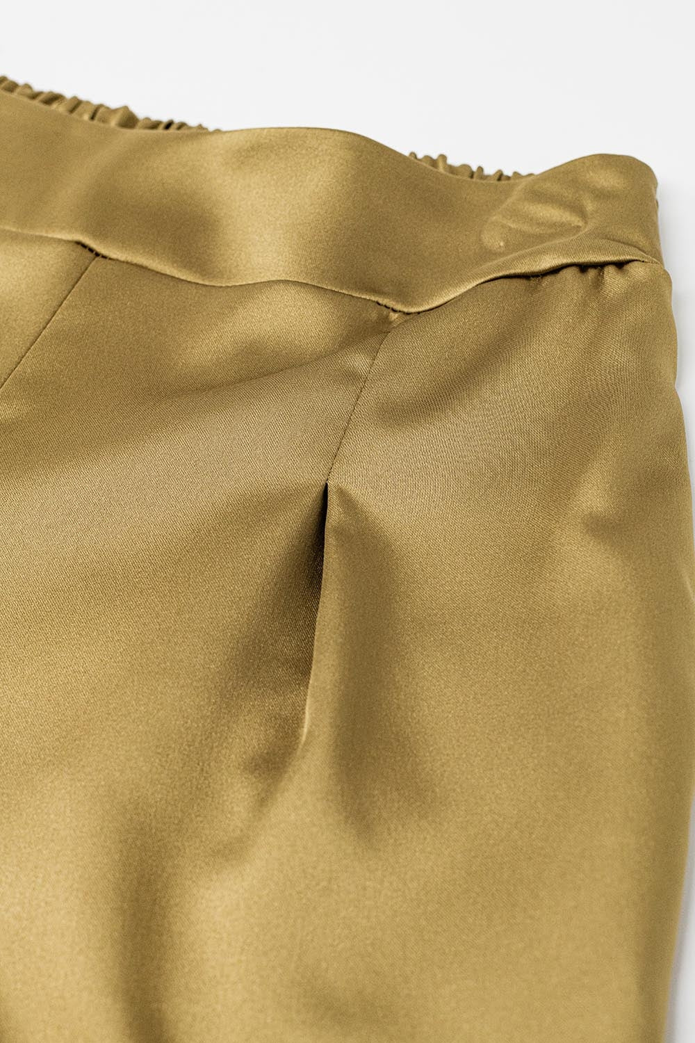 Gold High Waist Satin Wide Leg Pants