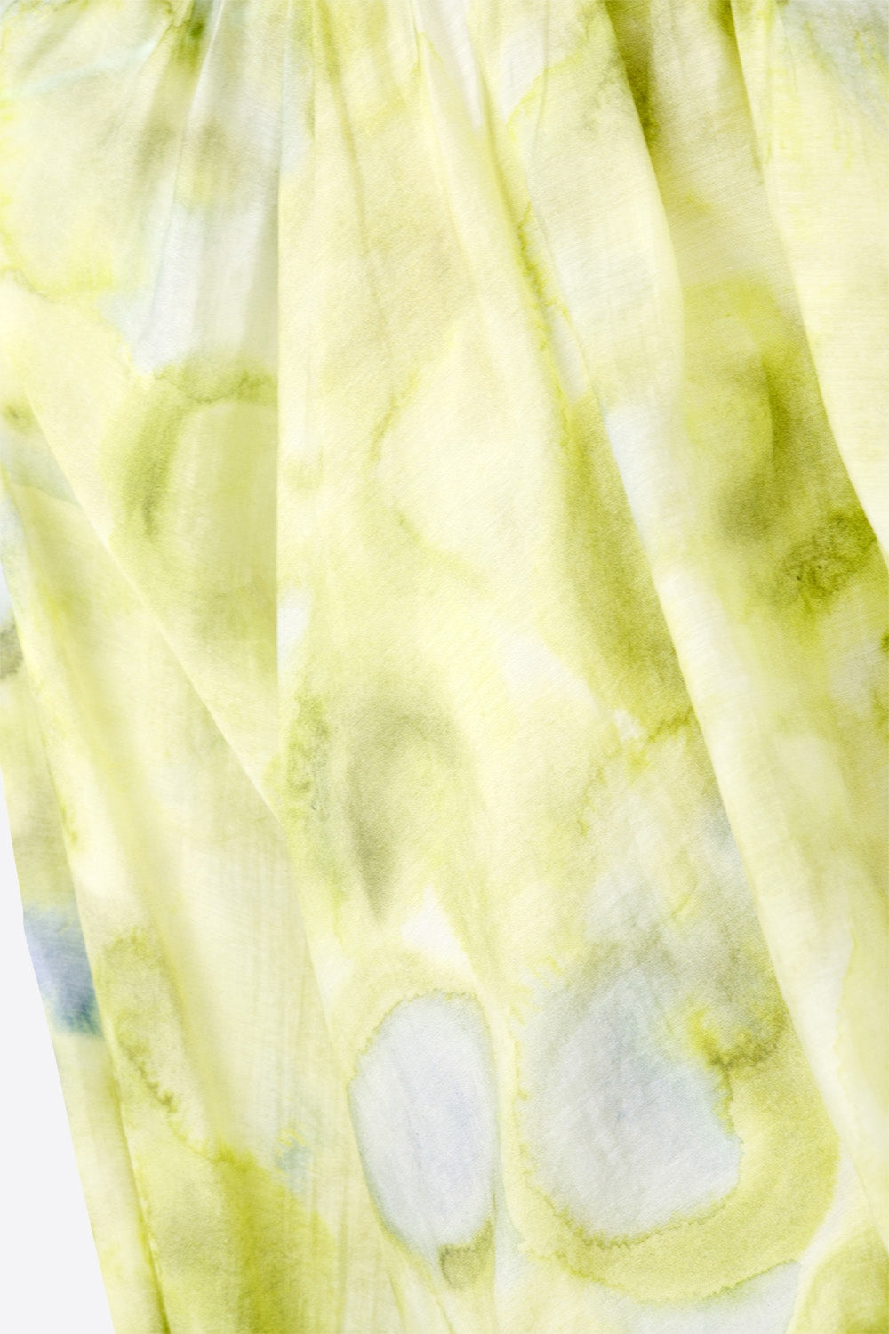 green printed chiffon blouse with balloon sleeves