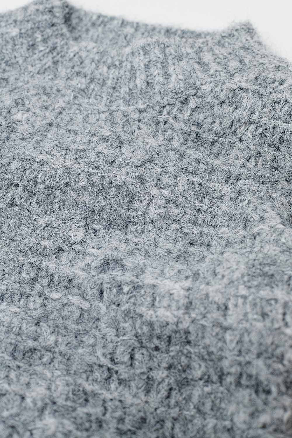 Grijze oversized gebreide trui met ballonmouwen