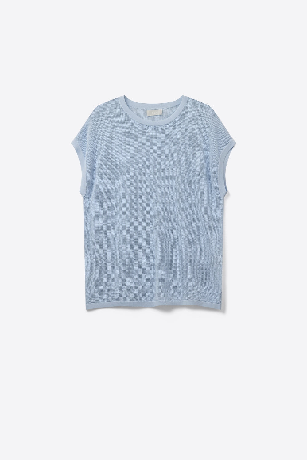 Q2 grid knit sweater in baby blue color