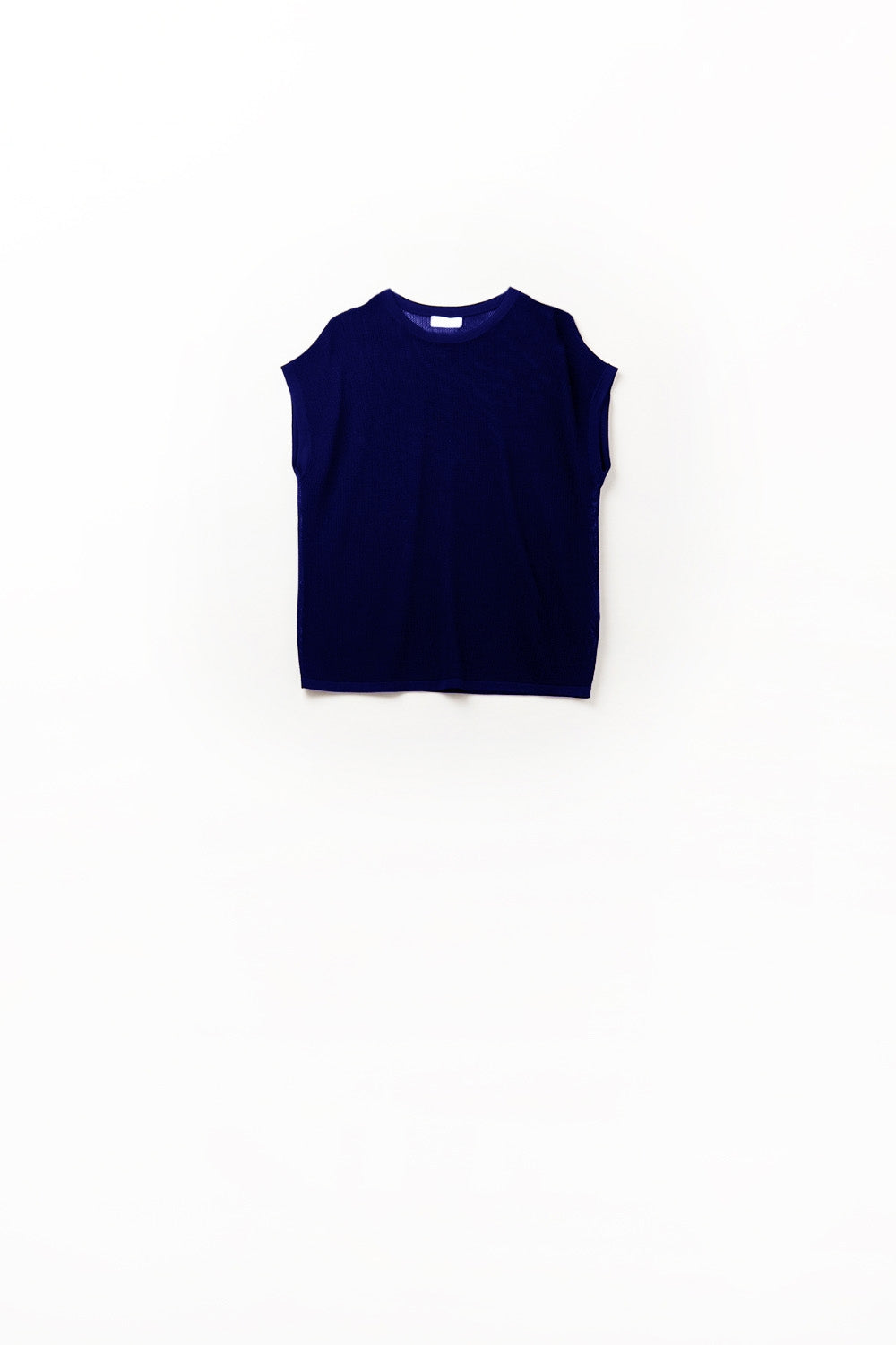 Q2 grid knit sweater in navy color