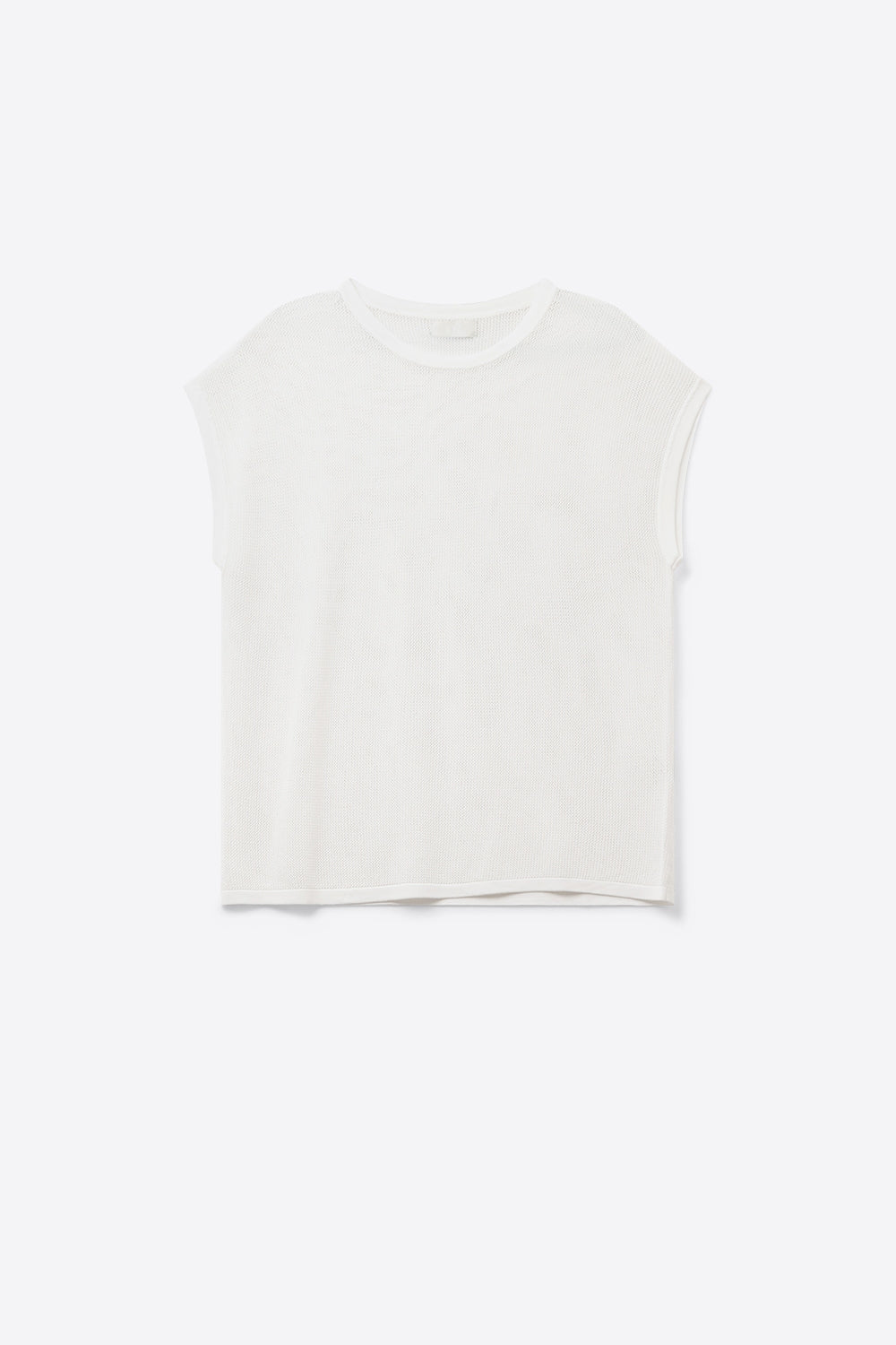 Q2 grid knit sweater in white color