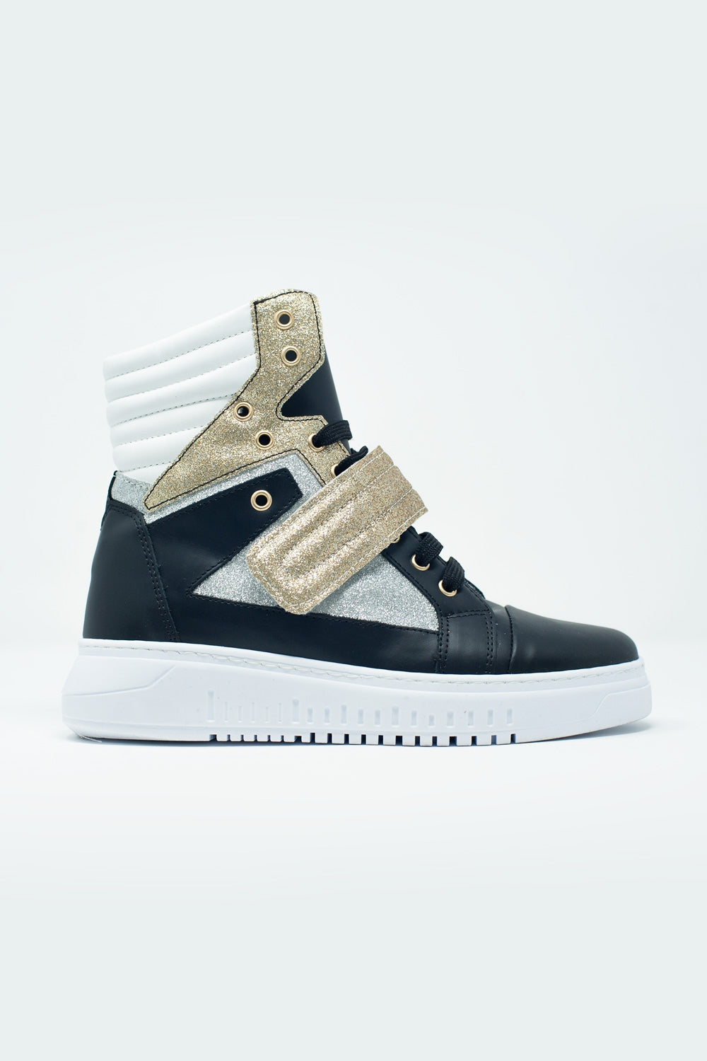 Hoge sneakers in goud