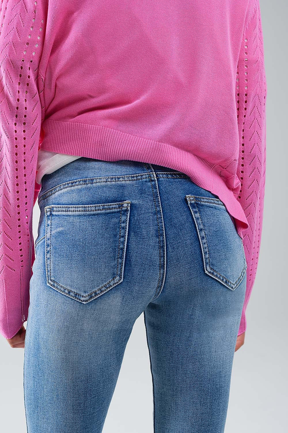 High waisted super skinny jeans in stonewash vintage blue