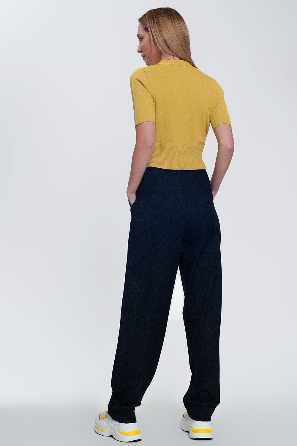 gebreide knoop door cardi top in groen