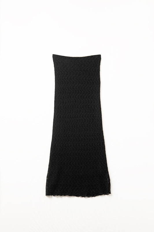 Q2 Knitted Lined Midi Skirt in Black