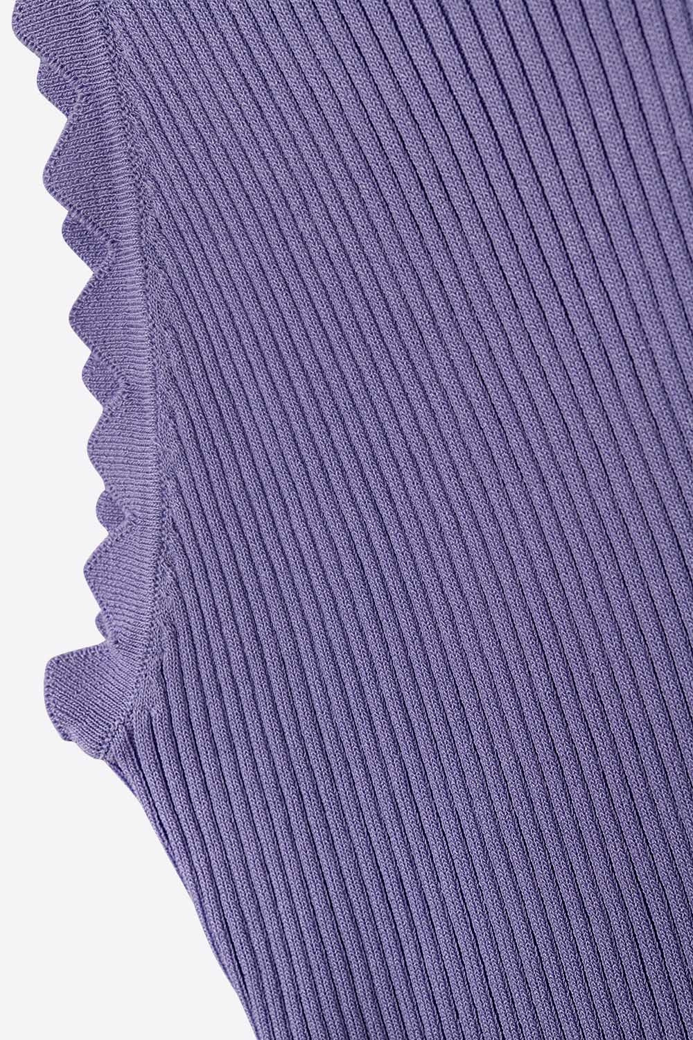 Lichtpaarse tanktop met geribbelde okseldetails