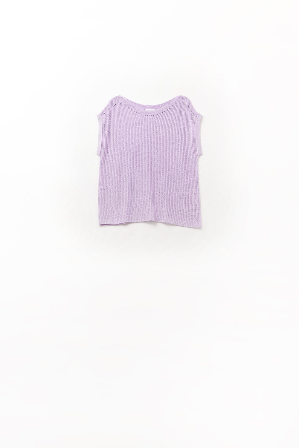 Q2 Lilac boat neck mesh sweater with dropped sleeves