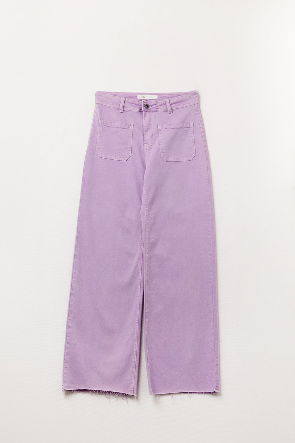 lilac Straight Leg pants With Front Pockets