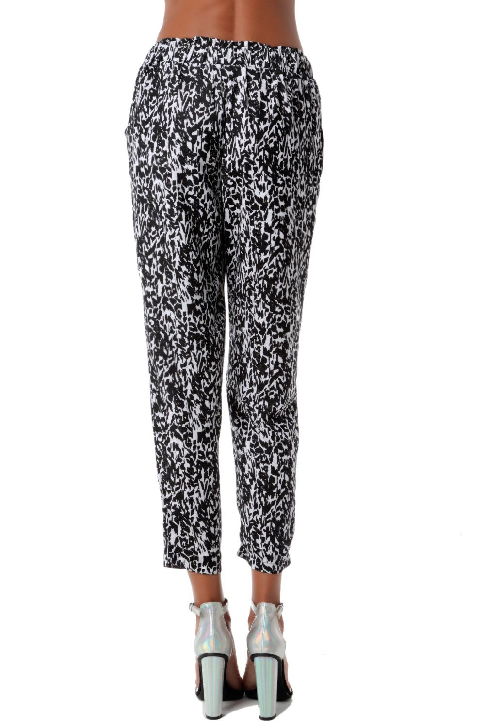 Losse broek met abstracte print