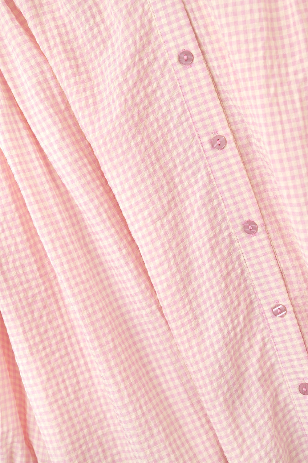 loose light pink gingham blouse