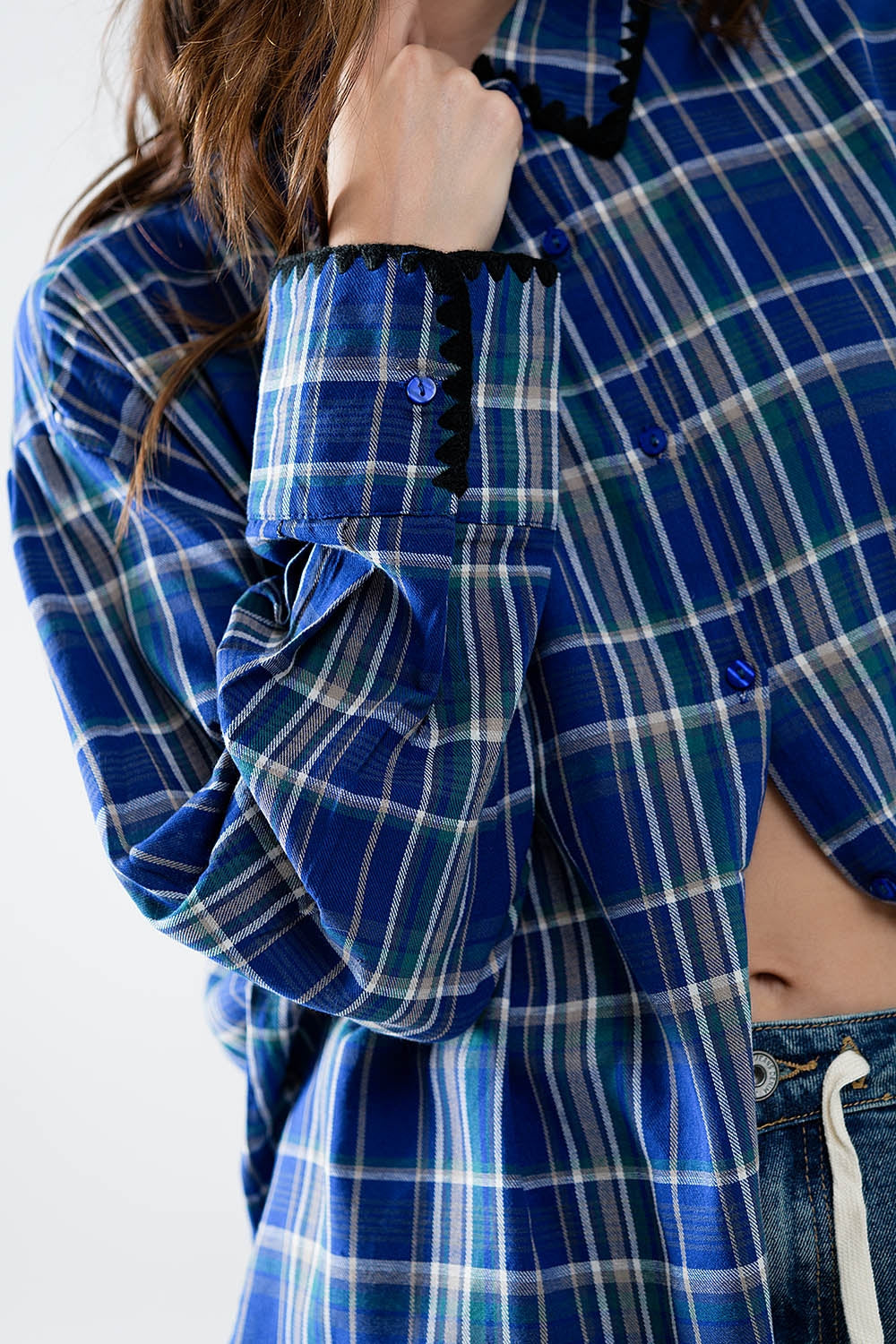 Camisola grande Lumberjack azul