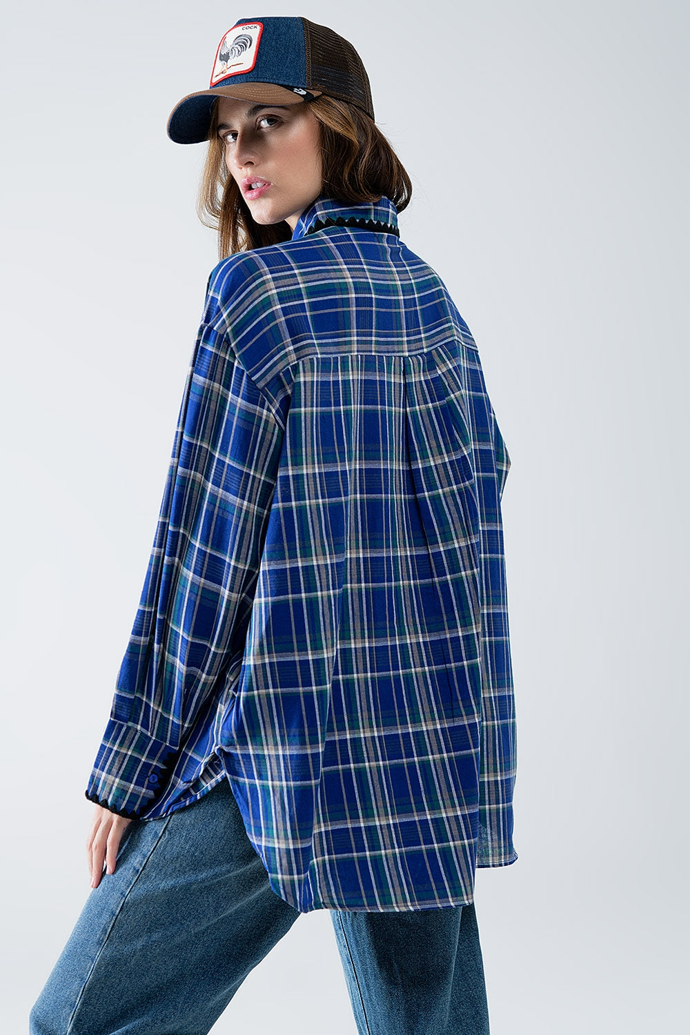 Camisola grande Lumberjack azul