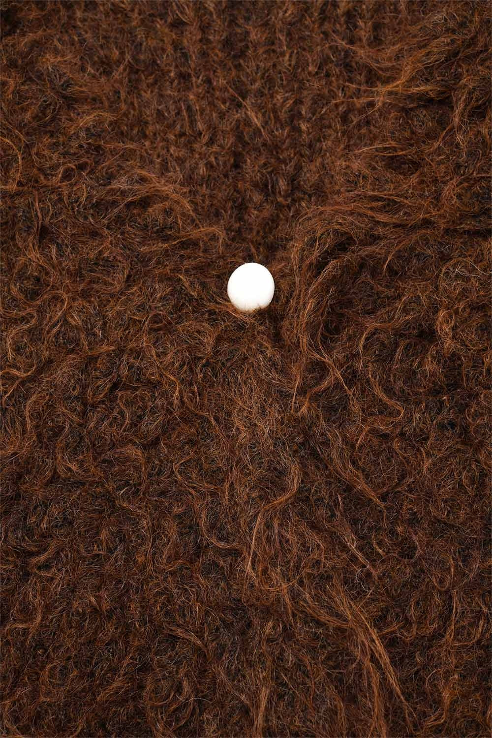 Luxe vest met bruine langharige textuur