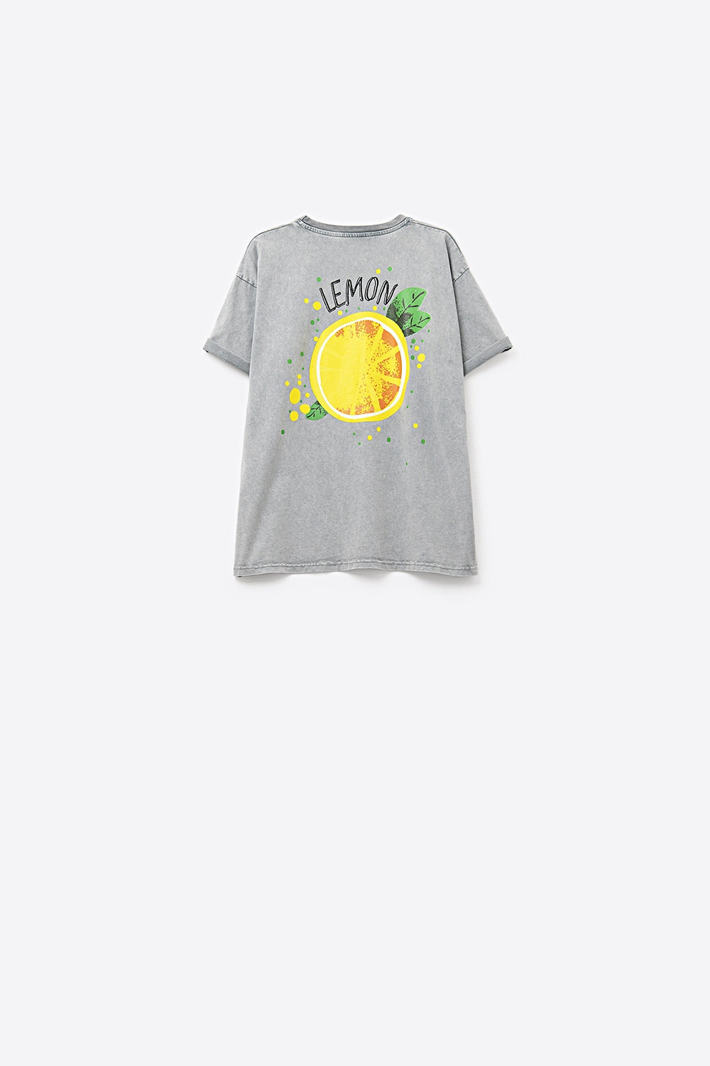 Made in Italy wash grey t-shirt with Lemon graphic