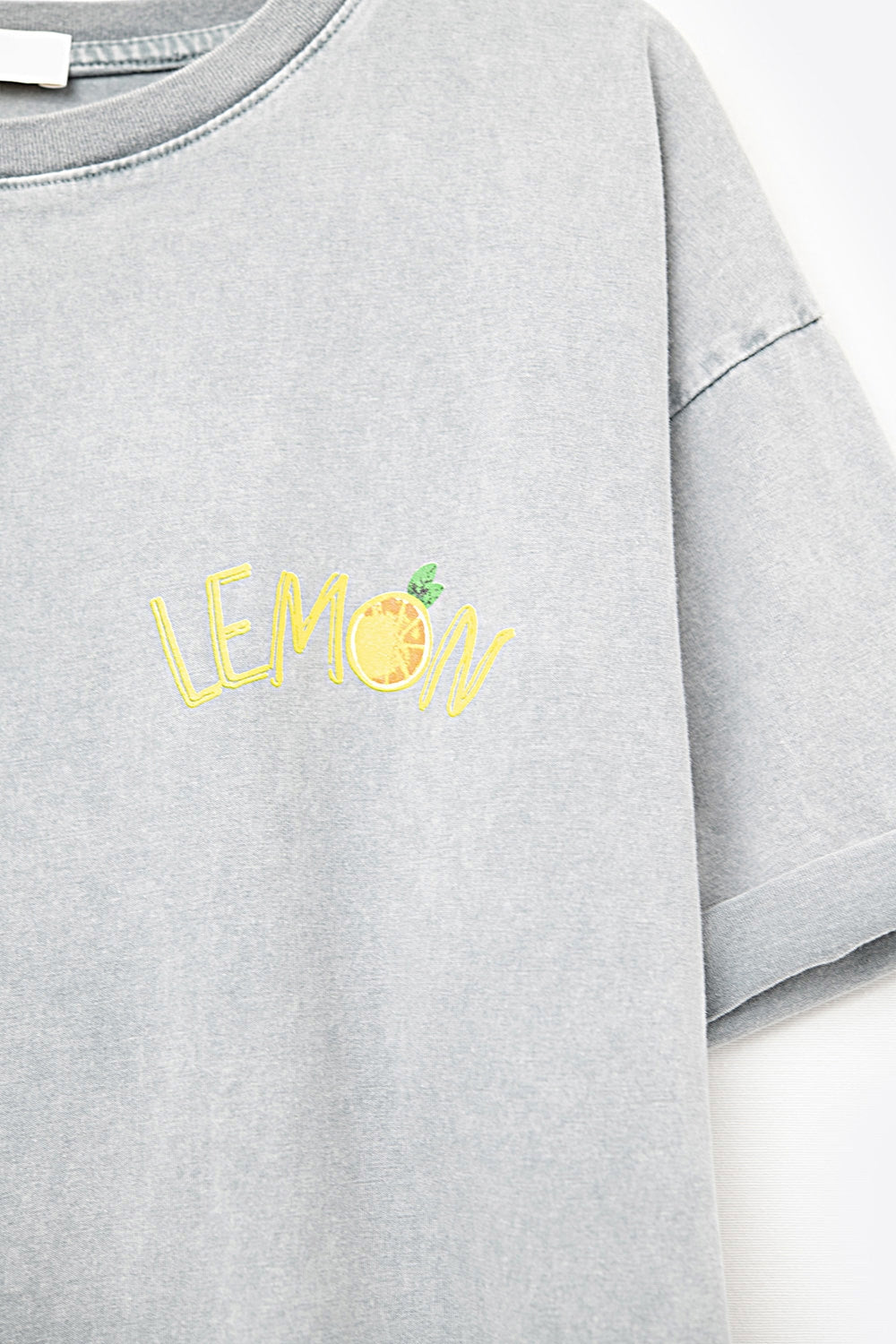 Made in Italy wash grey t-shirt with Lemon graphic