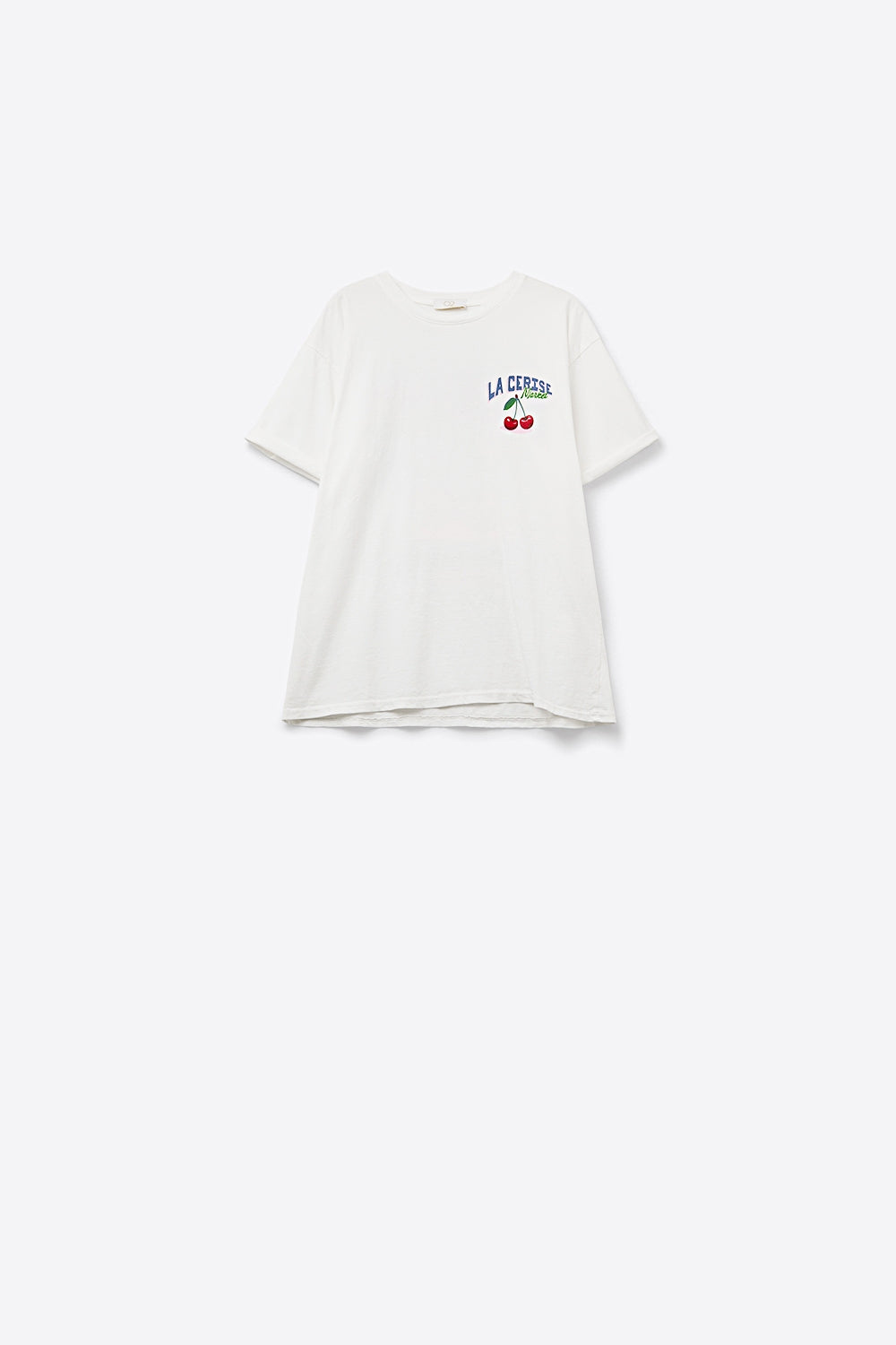 made in italy White T-shirt with La Cerise Market Saint-Tropez graphic