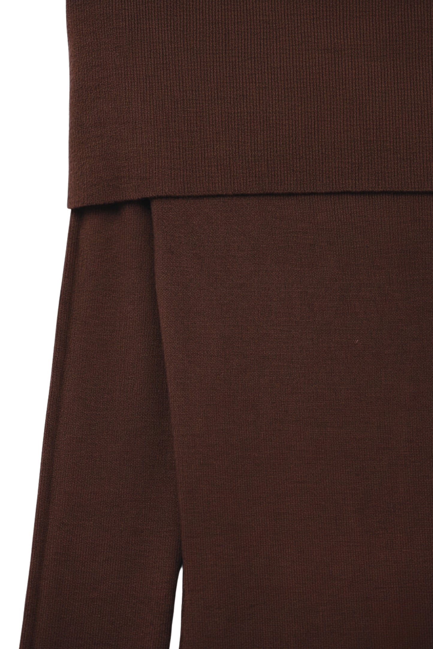 Maxi Knitted wide Bardot Dress in brown