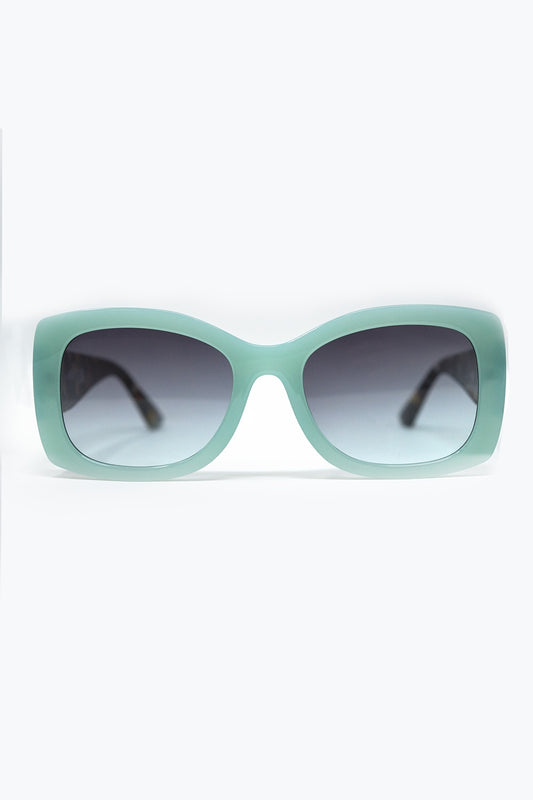 Q2 Mint Green Oversized Oval Sunglasses in Acetate