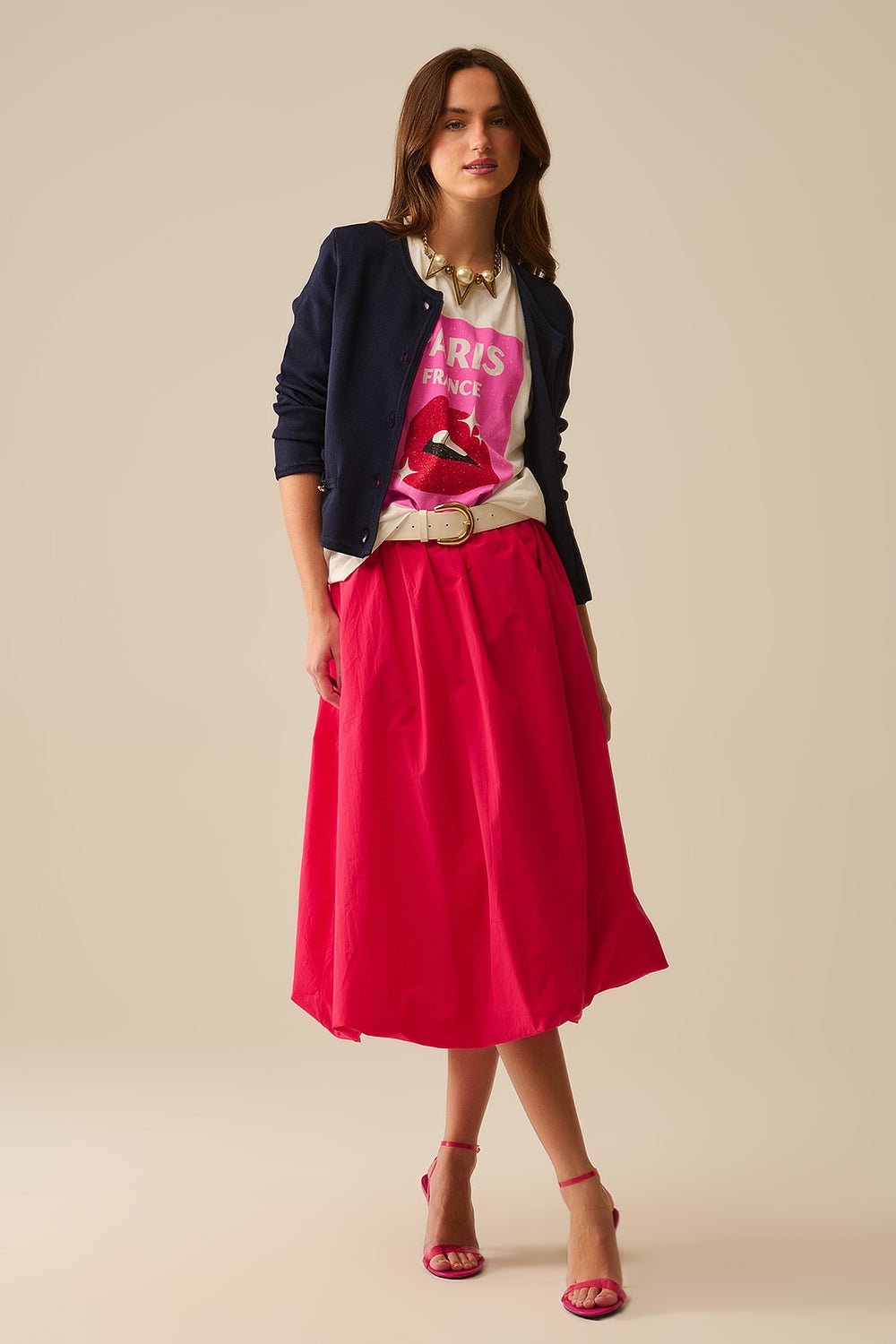 Navy Cardigan with Gold Buttons