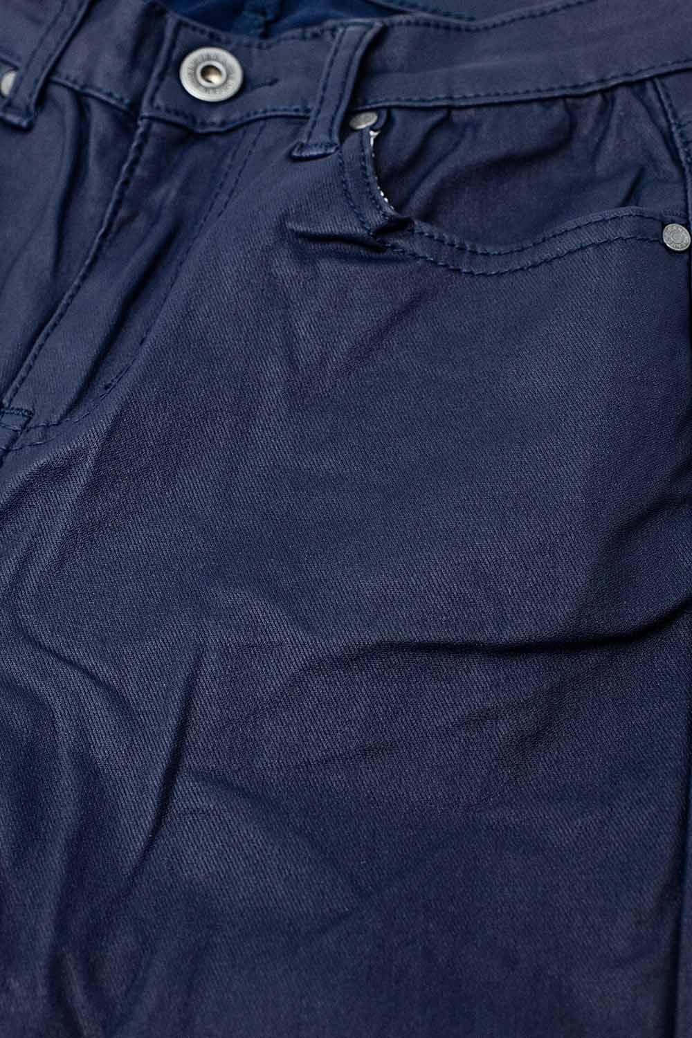 Marineblauwe imitatieleren super skinny broek