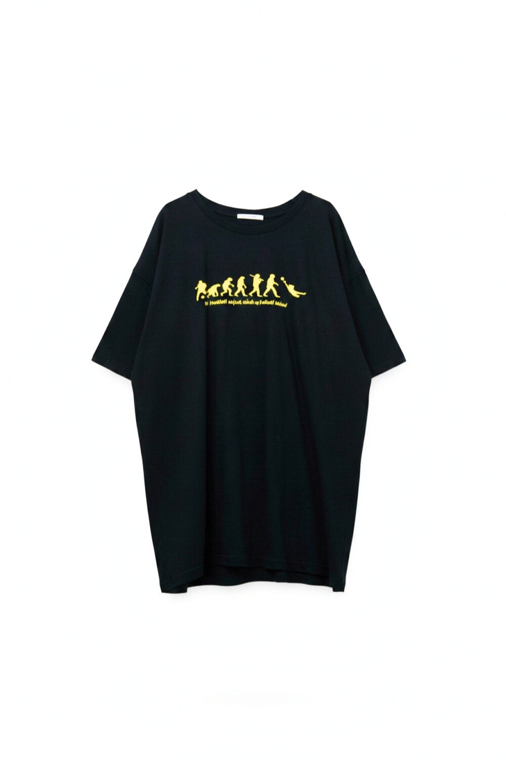 Q2 Navy T-Shirt with Yellow Text and Crew Neckline