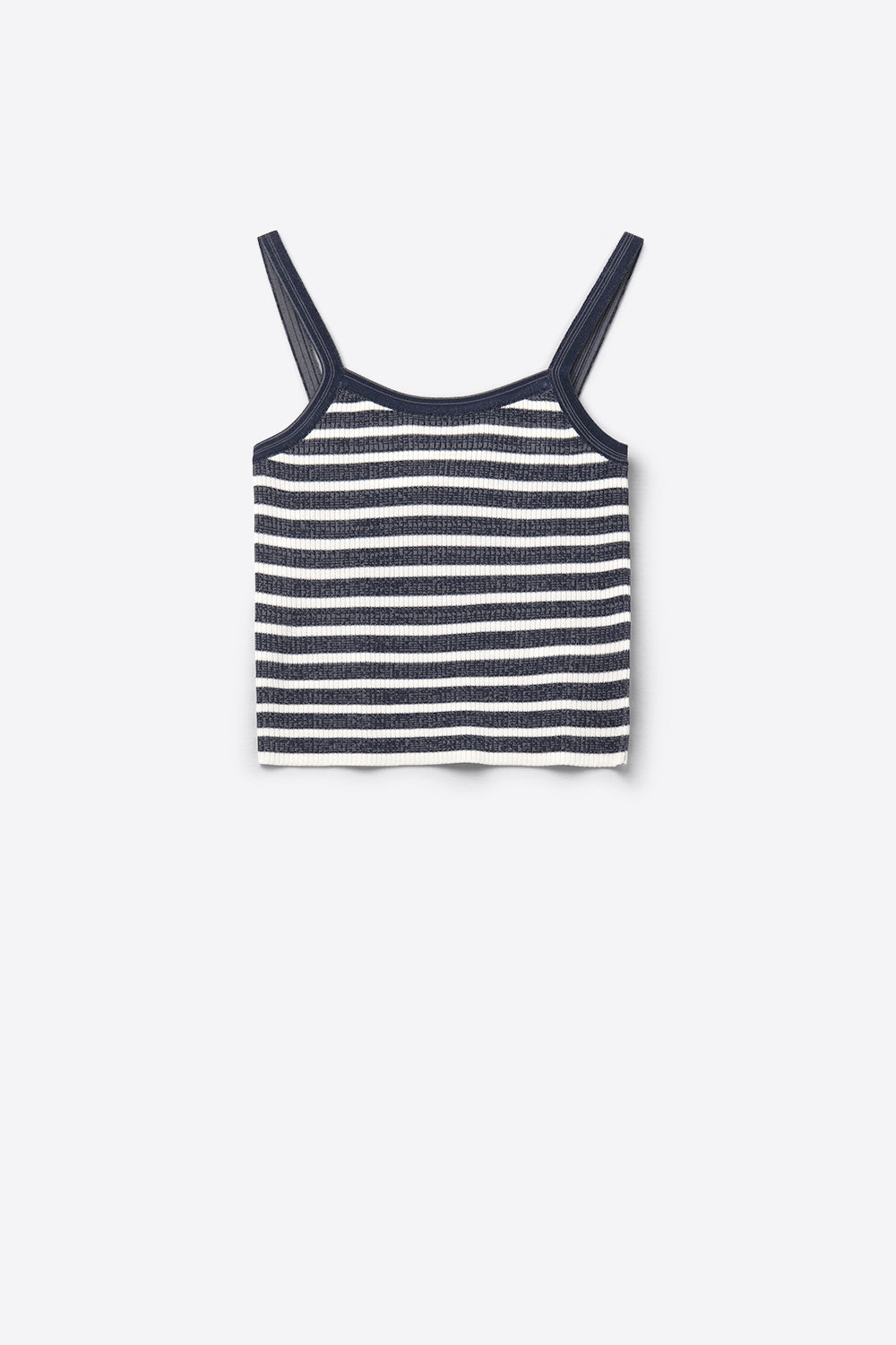 Q2 Navy top with white stripes and straps