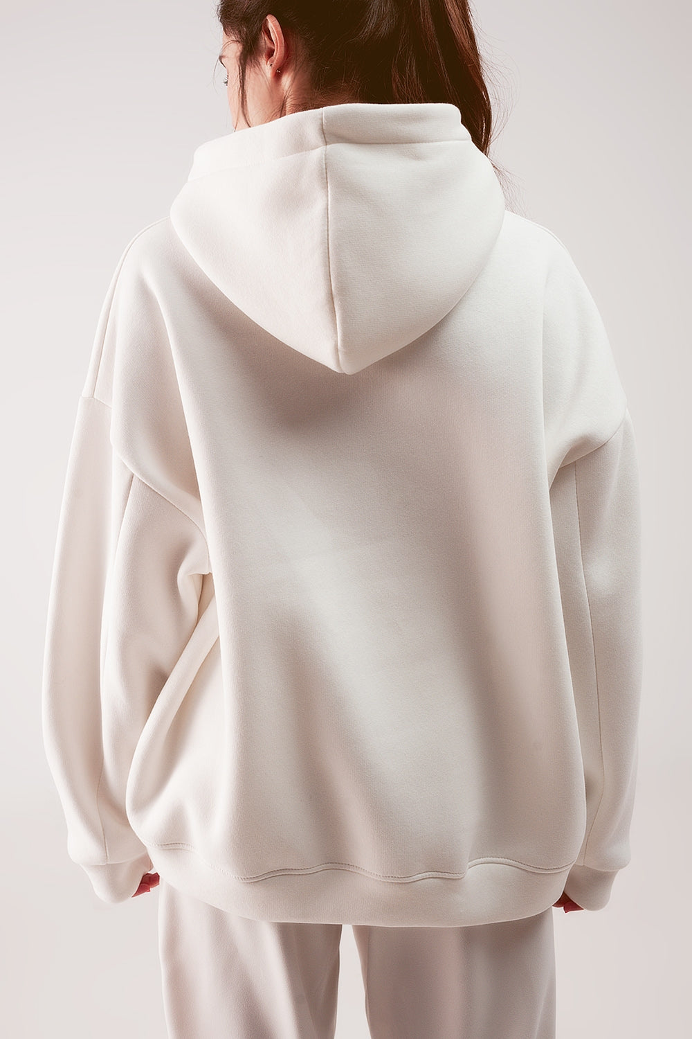 Oversized boyfriend hoodie in cream