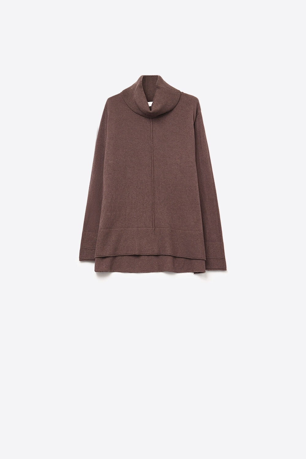 Q2 Oversized Roll Neck Sweater in brown