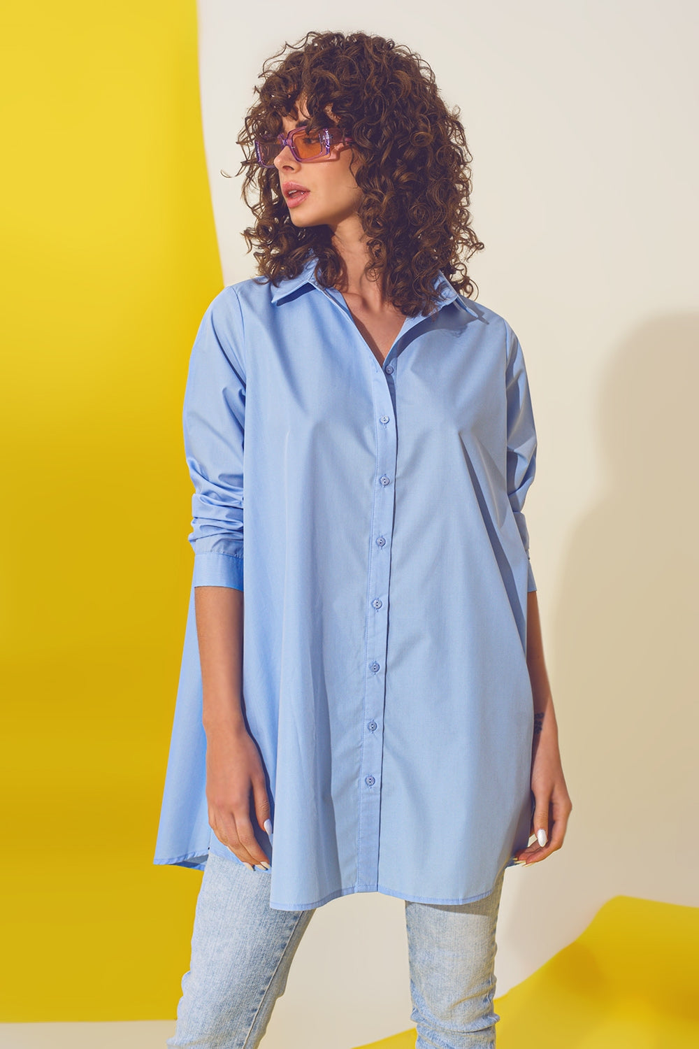 Oversized shirt in light blue