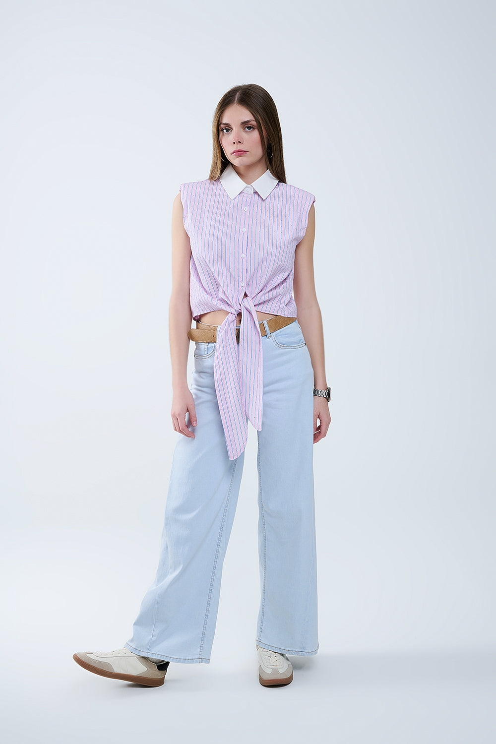 Oversized Straight Leg Jeans in Light Wash denim