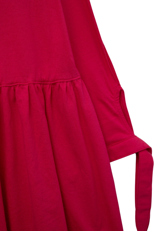 Pink Mini Dress with Button Details and Long Sleeves