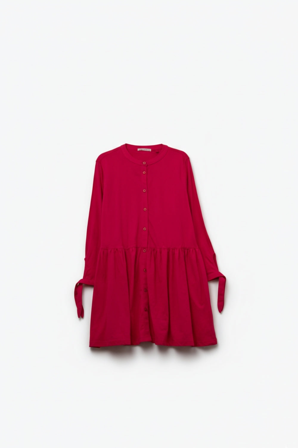 Q2 Pink Mini Dress with Button Details and Long Sleeves