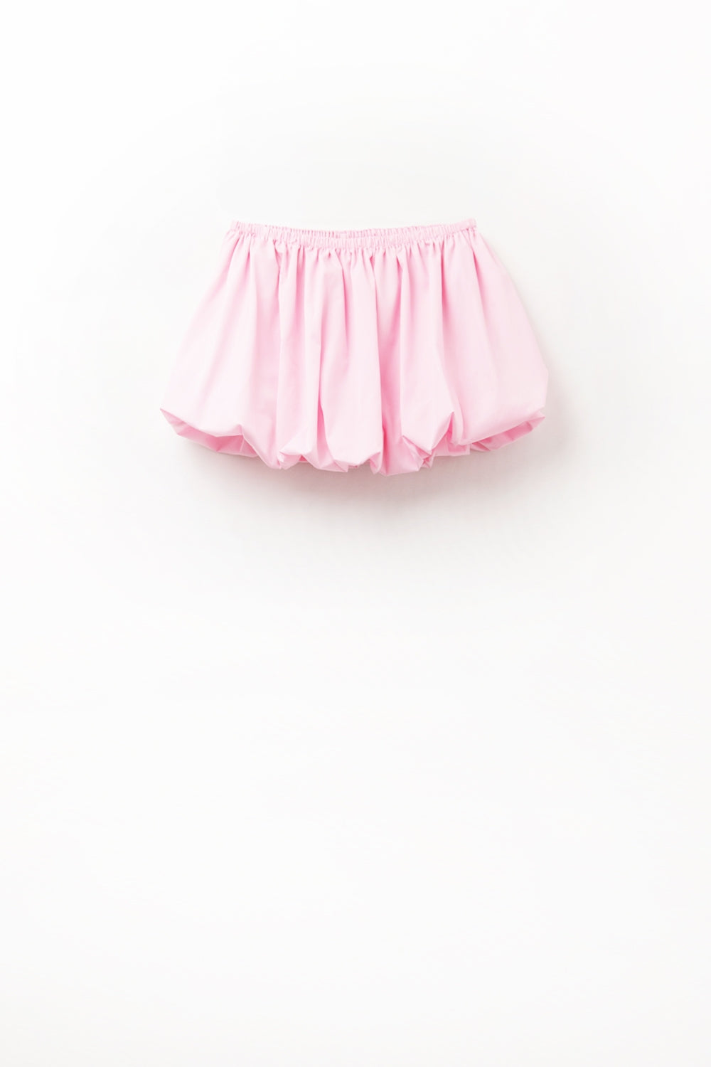 Pink poplin balloon miniskirt