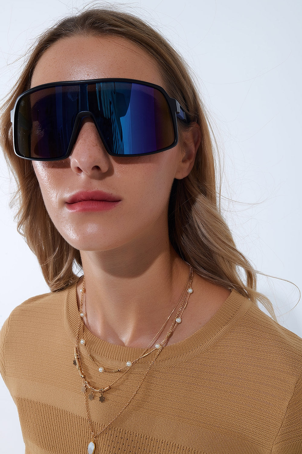 Óculos de sol desportivos polarizados em azul