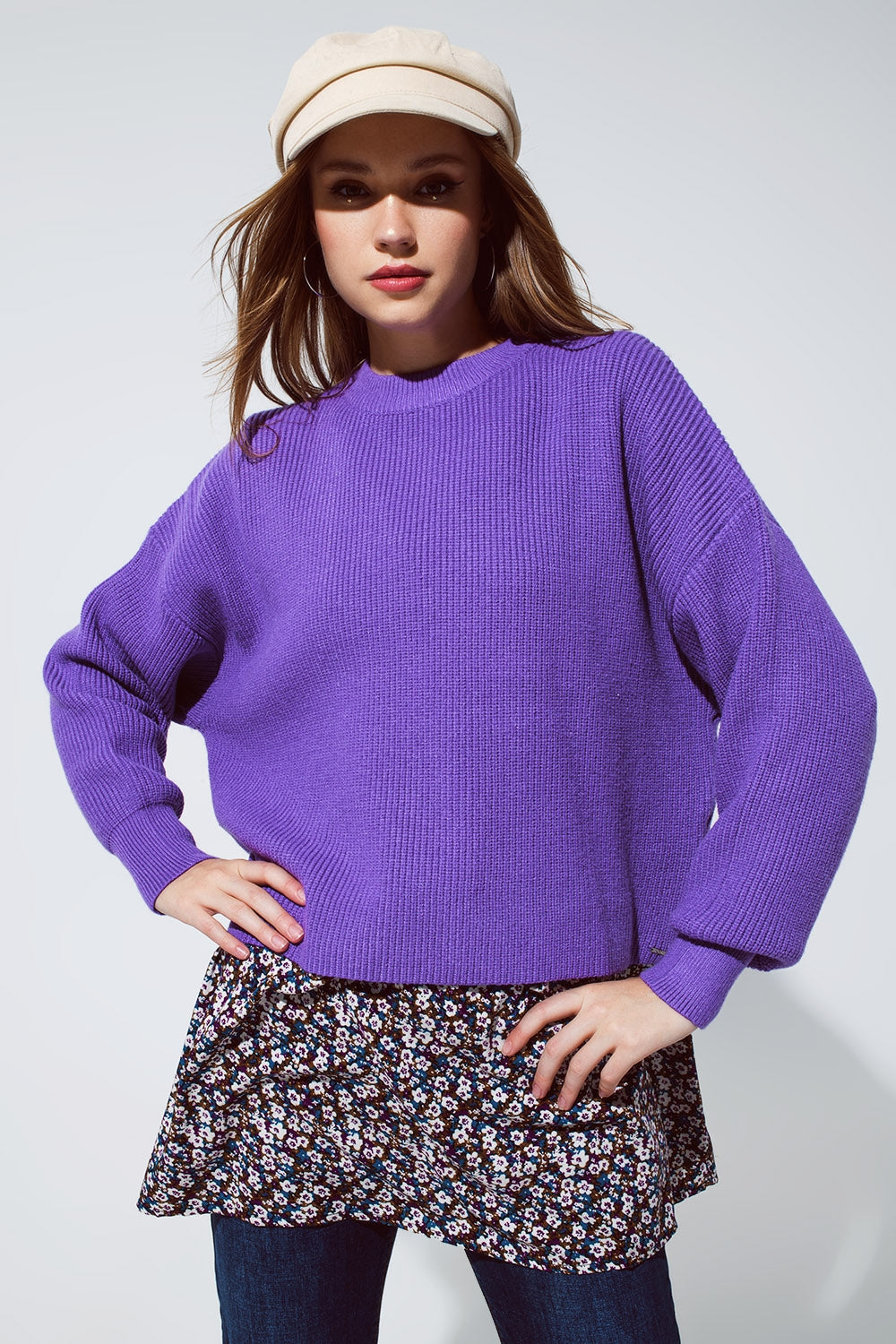 purple chunky knitted relaxed Jumper