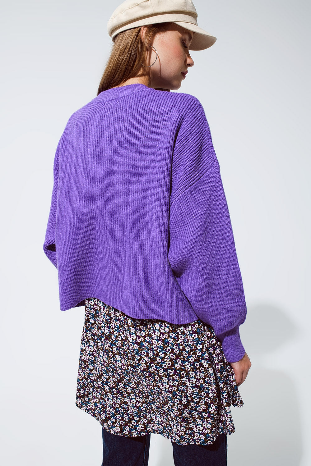 purple chunky knitted relaxed Jumper